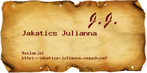 Jakatics Julianna névjegykártya